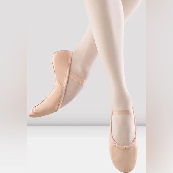 Bloch Dansoft Leather Ballet Shoes Full Sole Elastic Top Pink Women’s Sz 8E New - Picture 1 of 5